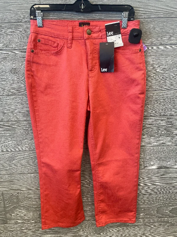 Men's Jeans Made in USAOrange Denim Jeans Straight Lee, Size 8