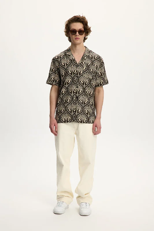 Men's Pattern-Play Shirts for a Fun TwistDAMASK PALM LINEN YACHT SHIRT 2.0