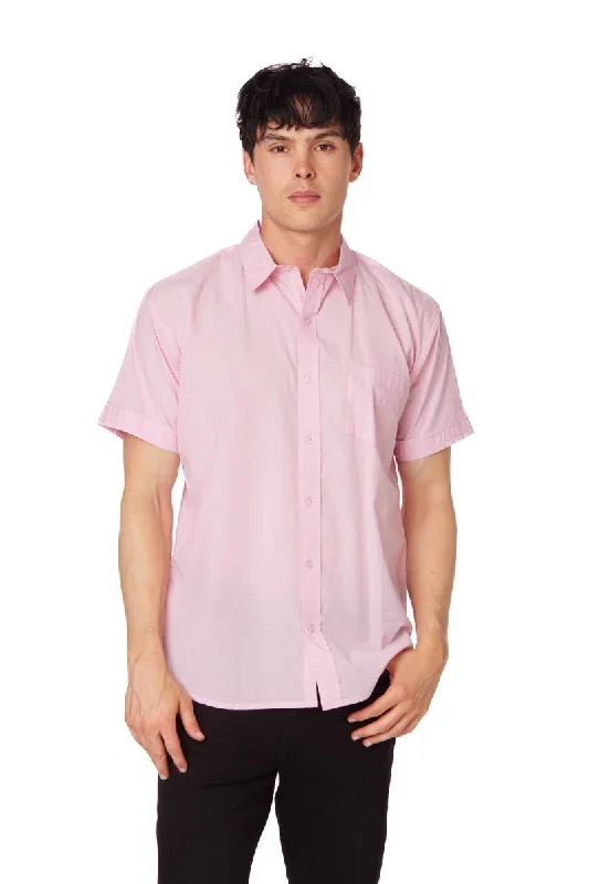 Men's Pattern Mixing Shirts for Creative StyleCRISP SHORT SLEEVE SHIRT