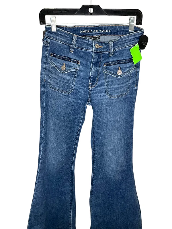 Leather Patch Men's JeansJeans Boot Cut By American Eagle In Blue, Size: 6