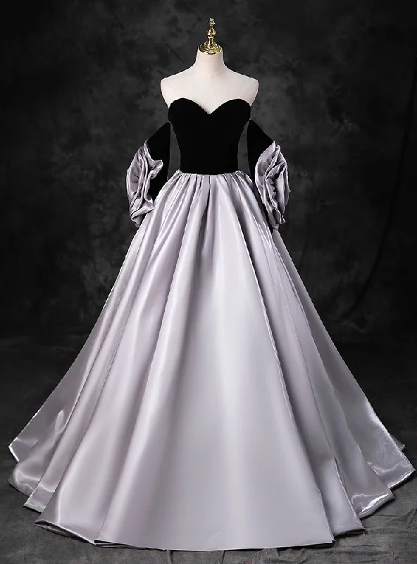 women's club dressesBlack Velvet Sweetheart Flower Quinceanera Dress