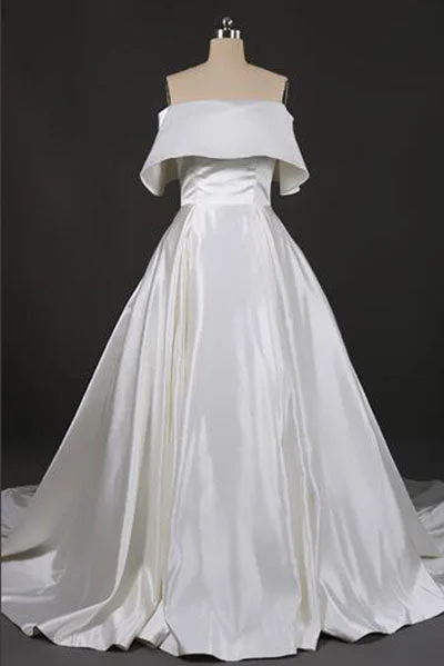 Prom DressGorgeous Strapless Ball Gown Long Wedding Dresses Off the Shoulder Bridal Dresses N2289
