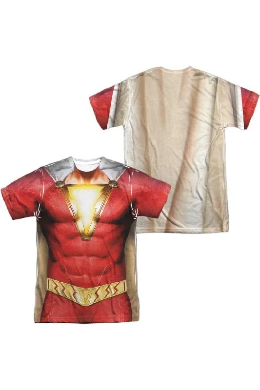Shazam Movie Shazam Uniform (Front/Back Print) Short Sleeve Adult Poly Crew Tee / T-Shirt