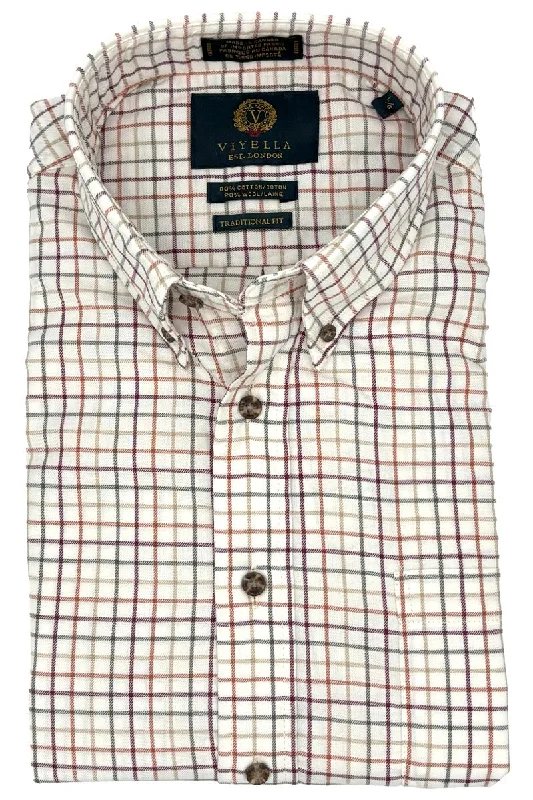 Men's Unique Dress Shirts for a Statement LookMulti Autumn Tattersall Cotton and Wool Blend Button-Down Shirt by Viyella