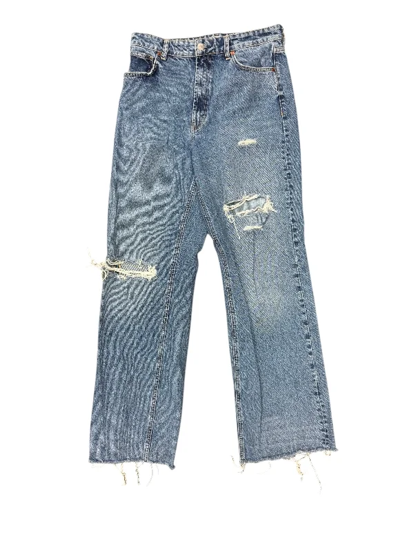 Designer Skinny Men's JeansJeans Straight By Zara In Blue Denim, Size: 10