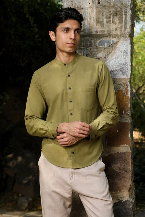Men's Stain-Resistant Shirts for Mess-Free WearRangsutra Musafir Olive Full Sleeve Shirt Men's Stain-Resistant Shirts for Mess-Free WearRangsutra Musafir Olive Full Sleeve Shirt