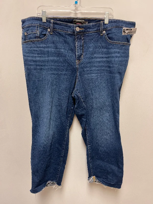 Designer Skinny Men's JeansJeans Boyfriend By Torrid In Blue Denim, Size: 22