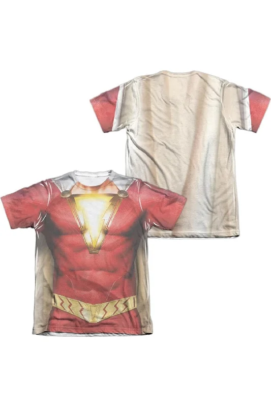 Shazam Movie Shazam Uniform (Front/Back Print) Adult Poly/Cotton Short Sleeve Tee / T-Shirt