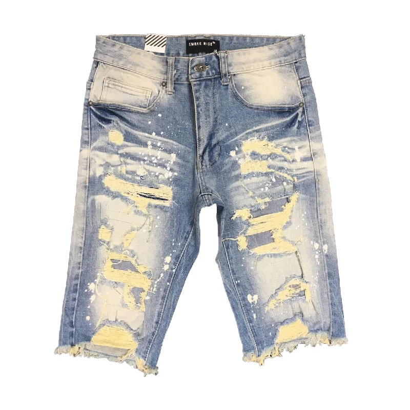 Versatile Men's Casual and Dress ShortsSmoke Rise Mens Ripoff Semi Basic Denim Shorts JS21121R-770 Brighton Blue