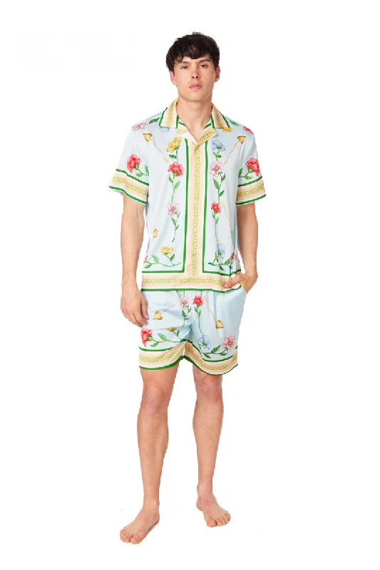 Men's V-Neck T-Shirts for a Flattering ShapeSATIN GARDEN SHORT SLEEVE CAMP SHIRT