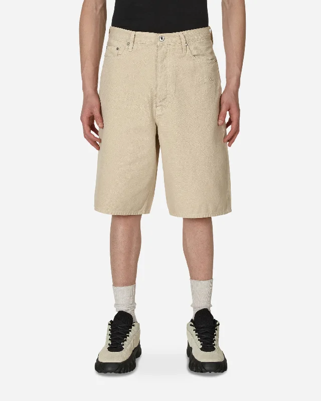 Men's Active Short Pants with PocketsWave Off Canvas Utility Shorts Beige
