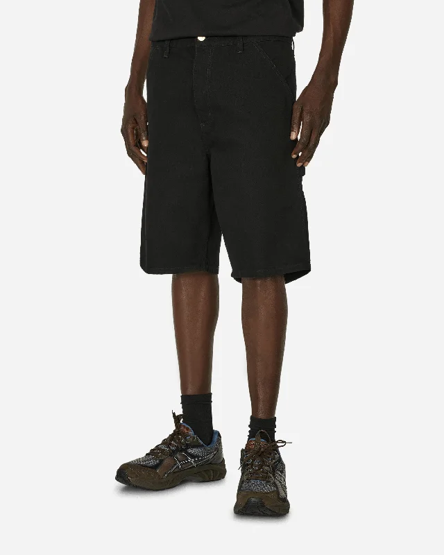 Flexible Fit Men's Yoga and Workout ShortsSingle Knee Shorts Black (Rinsed)