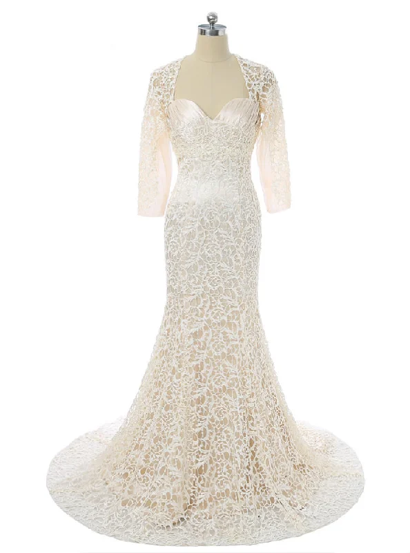 Metallic DressChampagne Mermaid Long Sleeves Mother Of The Bride Dresses