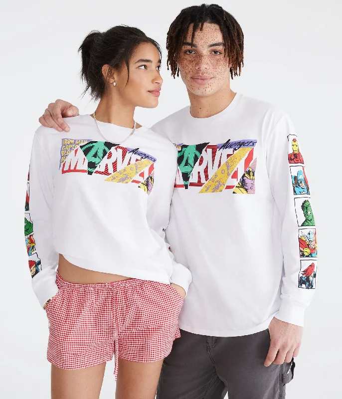 Aeropostale Marvel | Long Sleeve Avengers Photo Booth Relaxed Graphic Tee