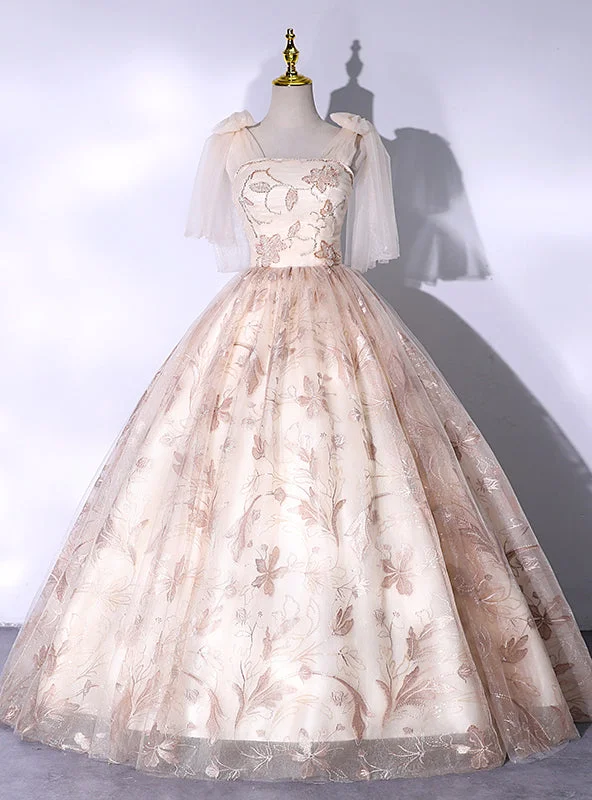 Custom DressChampagne Tulle Lace Quinceanera Dress