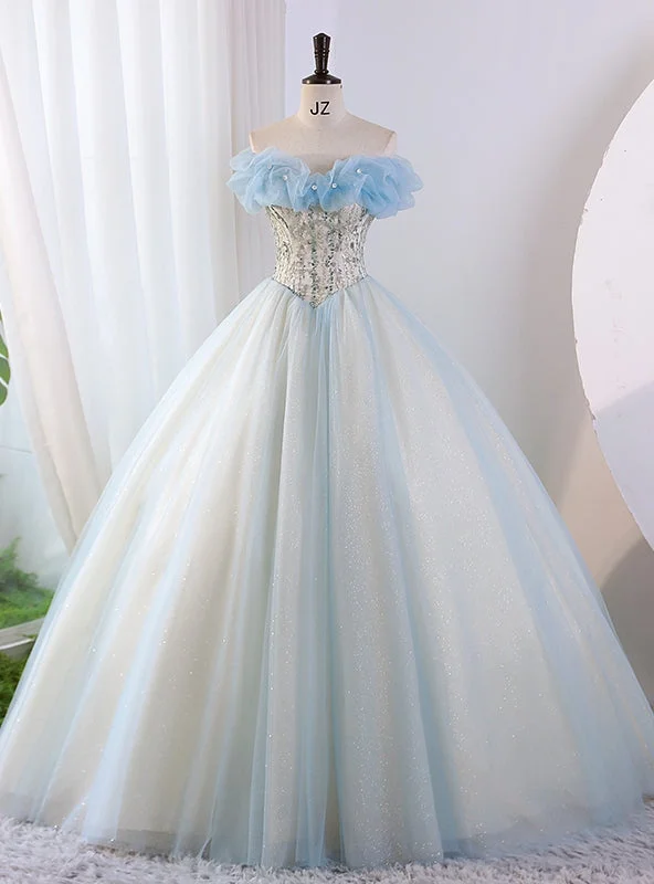women's sheath dressesBlue Tulle Sequins Quinceanera Dress