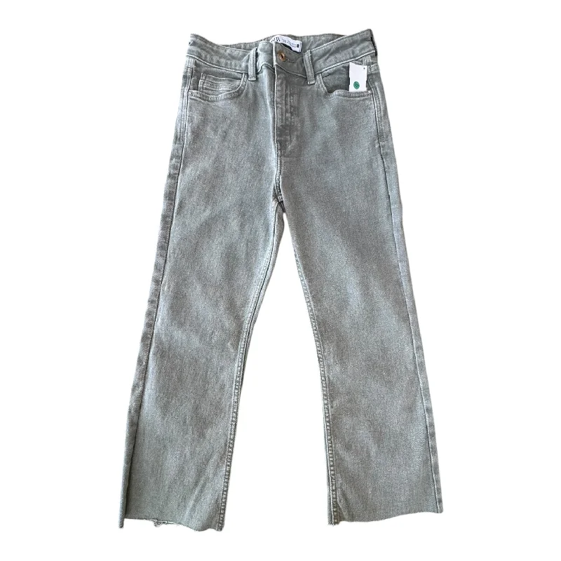 Casual Ripped Men's JeansJeans Straight By Zara In Green, Size:4
