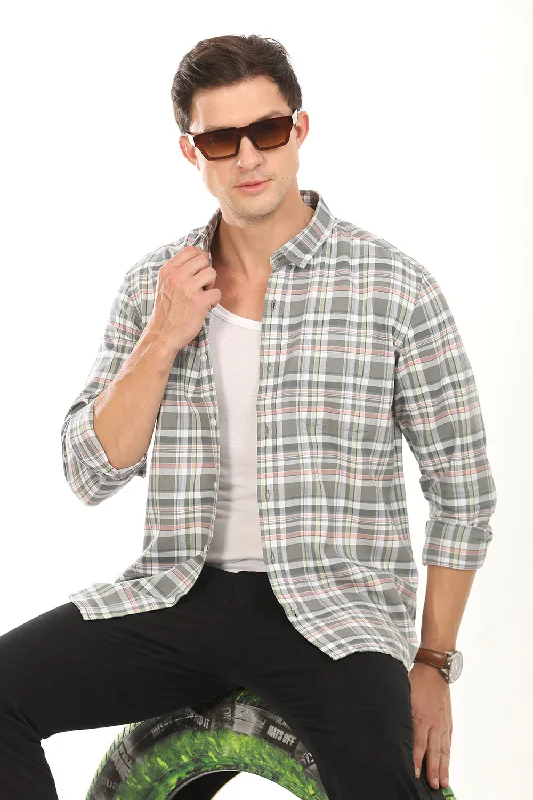 Men's Limited Edition Shirts for ExclusivityGridline Checkered Shirt - Olive Green