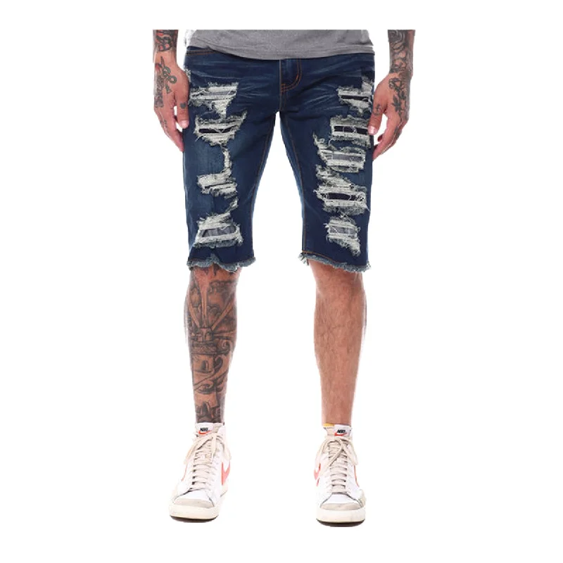 Men's Activewear Shorts with PocketsKindred Mens Denim Shorts KD2157- DARK BLUE