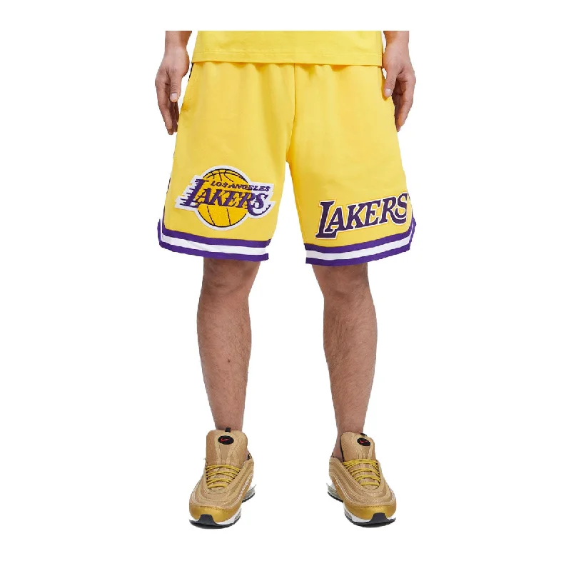 Men's Summer Linen ShortsPro Standard Mens NBA Los Angeles Lakers Game Shorts BLL351639-YEL Yellow