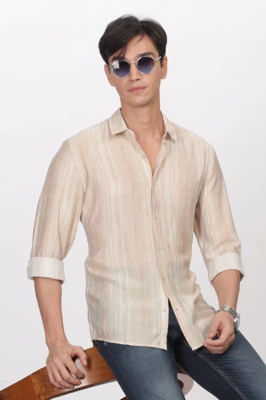 Men's Iron-Free Shirts for Wrinkle-Resistant WearBeige Slim Fit Viscose Beach Wear Shirt Men's Iron-Free Shirts for Wrinkle-Resistant WearBeige Slim Fit Viscose Beach Wear Shirt