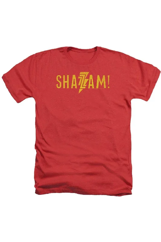 Shazam Movie Flat Logo Adult Heather Tee / T-Shirt