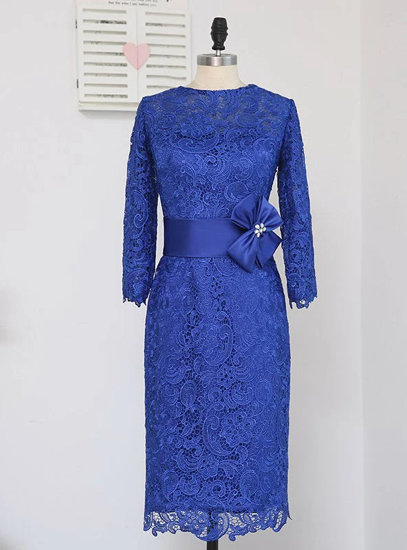women's casual Friday dressesBrilliant Lace Mother Of The Bride Dresses Sheath Knee Length Royal Blue