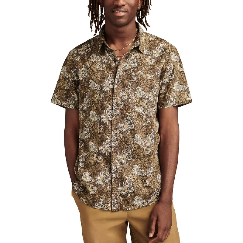 Men's Insulated Shirts for Cold WeatherMens Printed Cotton Button-Down Shirt