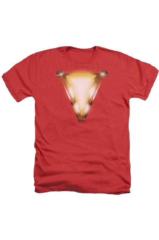 Shazam Movie Bolt Adult Heather Tee / T-Shirt