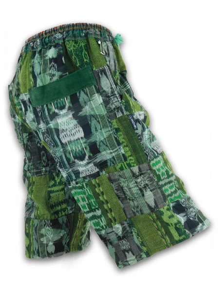 Athletic-Inspired Men's Workout and Running ShortsPatchwork Shorts in all hand woven cotton