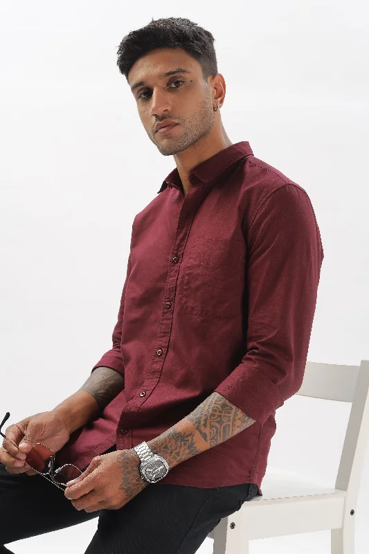 Men's Hawaiian Print Shirts for Luau PartiesMaroon Regular Fit Plain Full Sleeve Shirt Men's Hawaiian Print Shirts for Luau PartiesMaroon Regular Fit Plain Full Sleeve Shirt