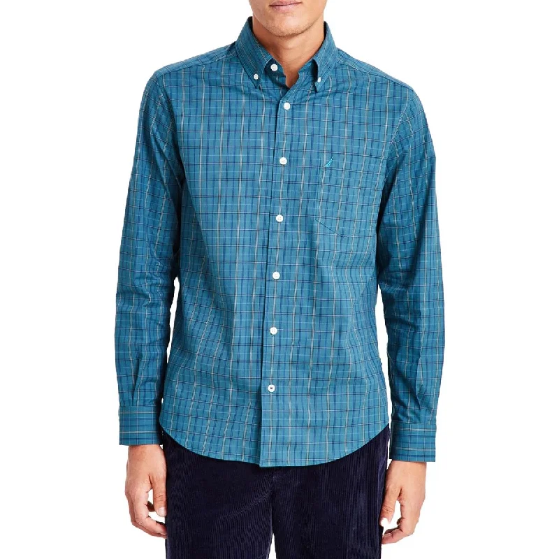 Comfortable Men's Flannel ShirtsMens Plaid Cotton Button-Down Shirt