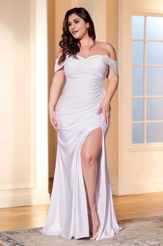 Peplum DressSimple Sweetheart Off The Shoulder Floor Length Slit Wedding Dress