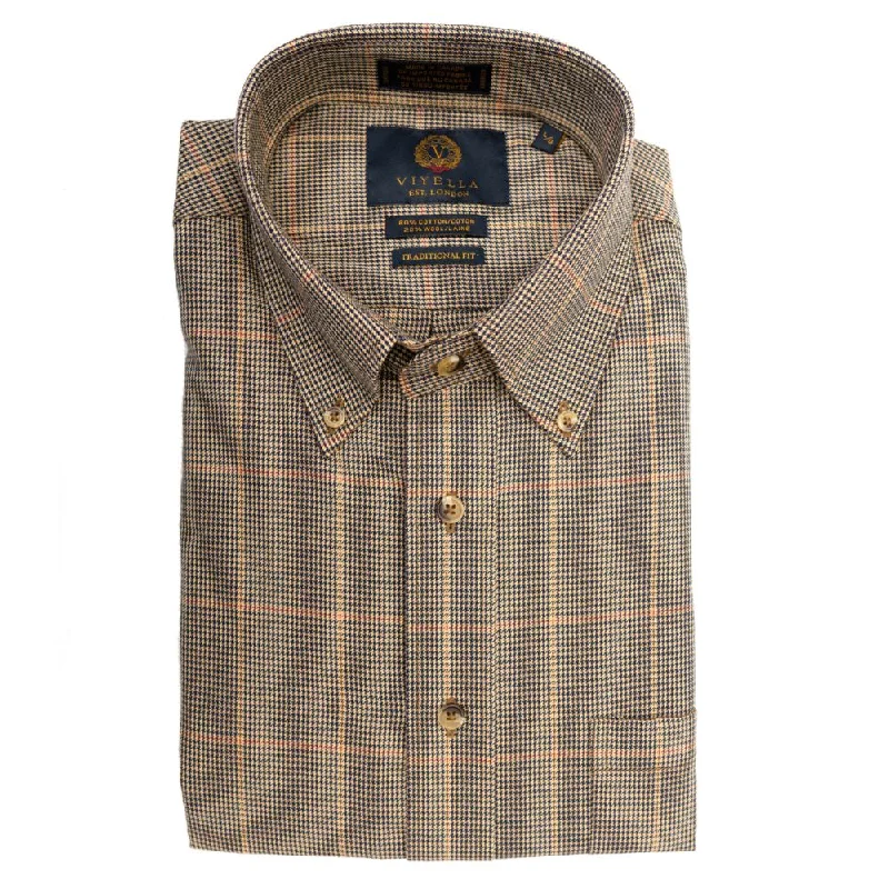 Layered Men's Henley ShirtsMini District Houndstooth Check Cotton and Wool Blend Button-Down Shirt by Viyella Layered Men's Henley ShirtsMini District Houndstooth Check Cotton and Wool Blend Button-Down Shirt by Viyella
