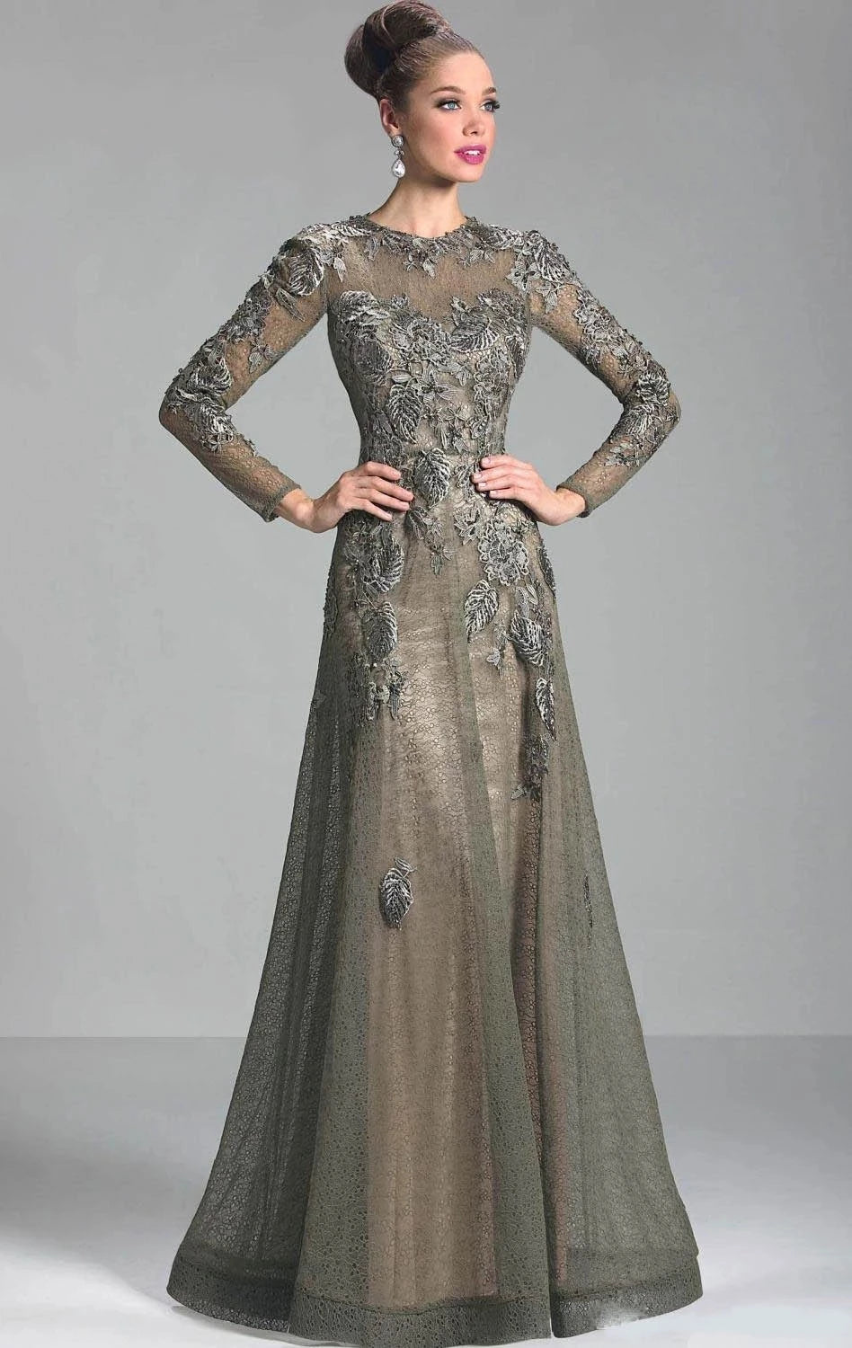 Lace DressA-line Tulle Long Sleeves Mother Of The Bride Dress