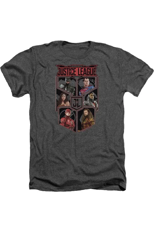 Justice League Movie League Of Six Adult Heather Tee / T-Shirt