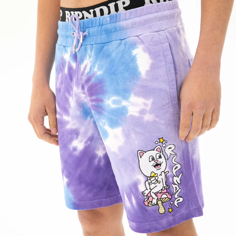 Men's Ripstop Travel Shorts for DurabilityFriday Jr Sweatshorts (Purple/Lilac Spiral Dye)