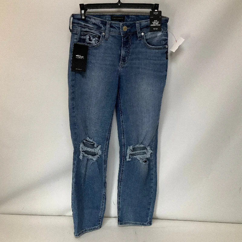 Men's Straight-Leg Jeans in Dark WashJeans Boyfriend By Silver In Blue Denim, Size: 4