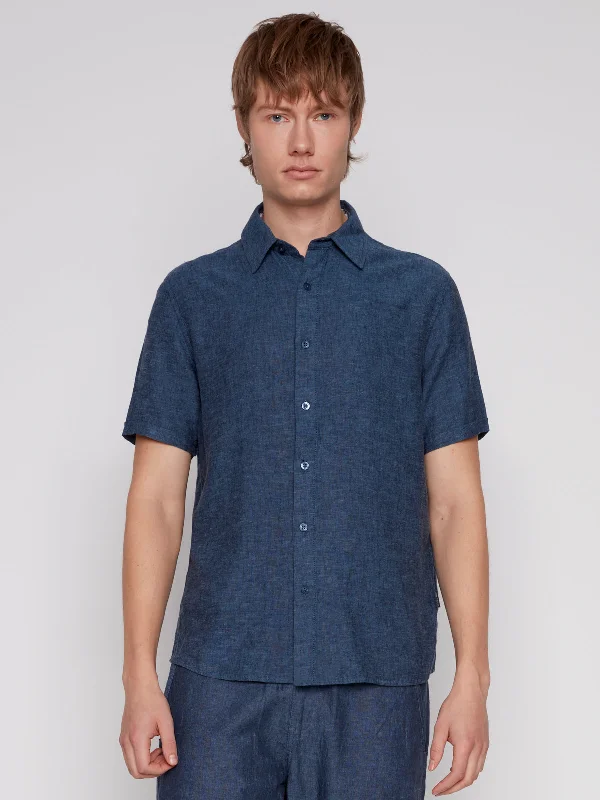 Men's V-Neck T-Shirts for a Flattering ShapeLINEN BLEND SHORT SLEEVE SHIRT