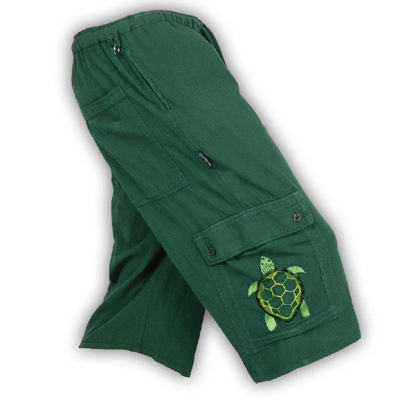 Elegant and Refined Men's Dress and Office ShortsGarment Dyed Cargo Shorts with Terrapin Embroidery