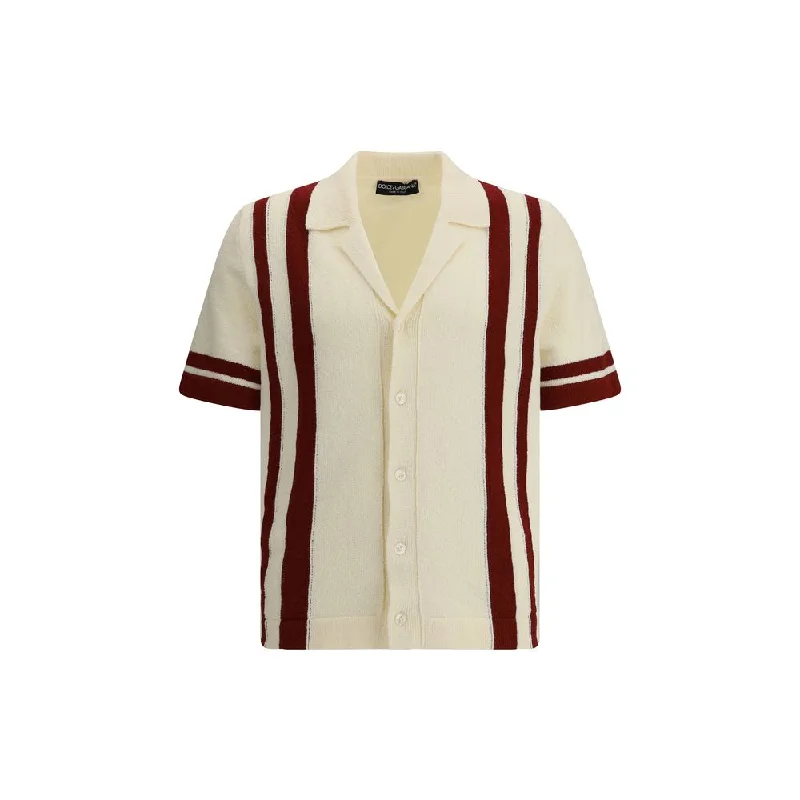 Men's Striped Long-Sleeve Shirts for a Maritime FeelDolce & Gabbana Knitted bowling Men's shirt