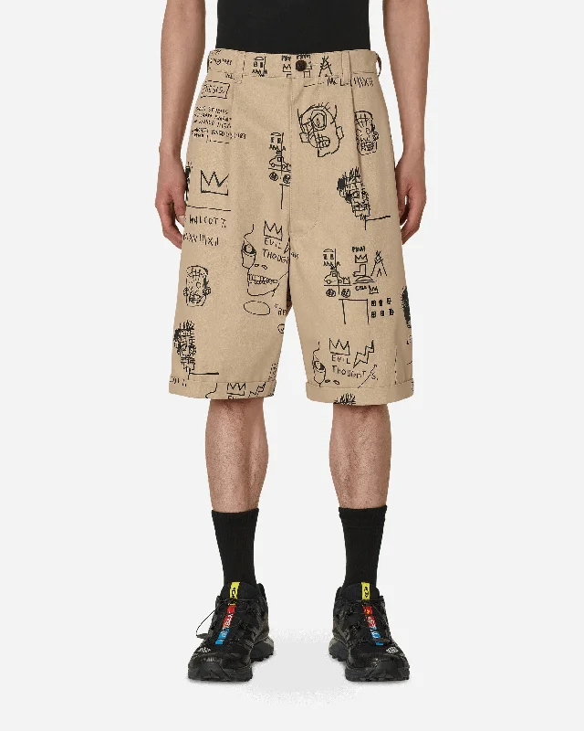 Men's Flexible Yoga and Workout ShortsJean-Michel Basquiat Chino Shorts Beige