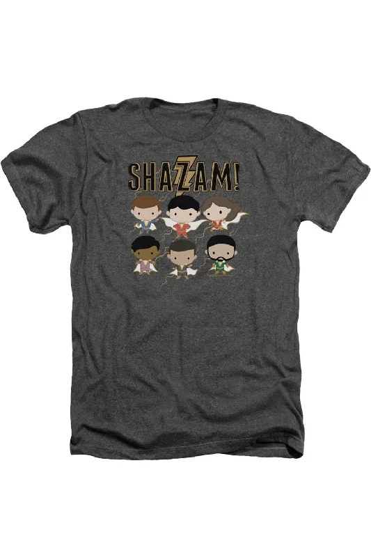 Shazam Movie Chibi Group Adult Heather Tee / T-Shirt