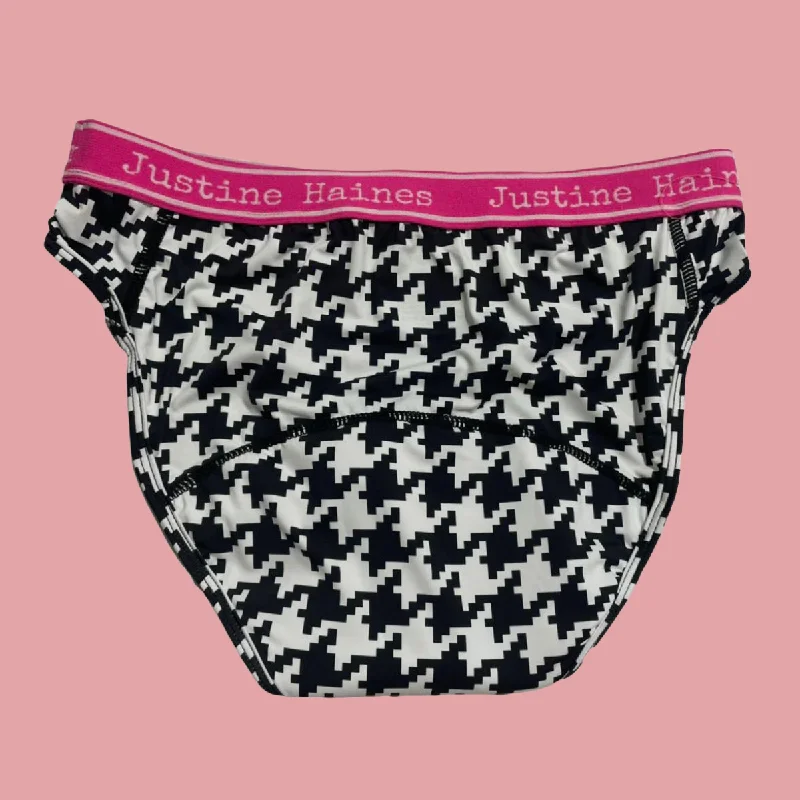 Low-Rise Period Panties in Giant Herringbone SIZE X-SMALL