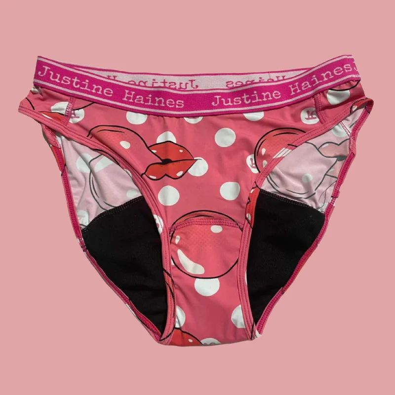 Low-Rise Period Panties in Pink Bubble Gum IN X-SMALL