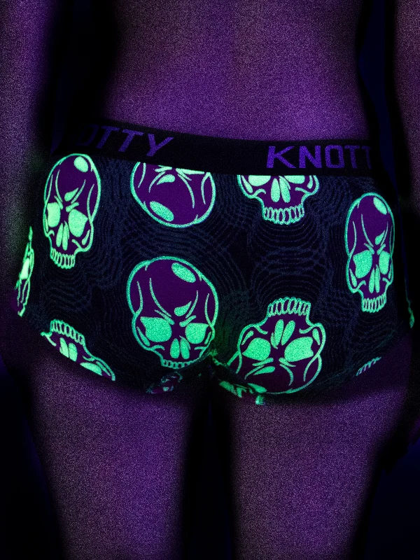 AiraModal™ Hypnotic Skull Glowing Boyshort