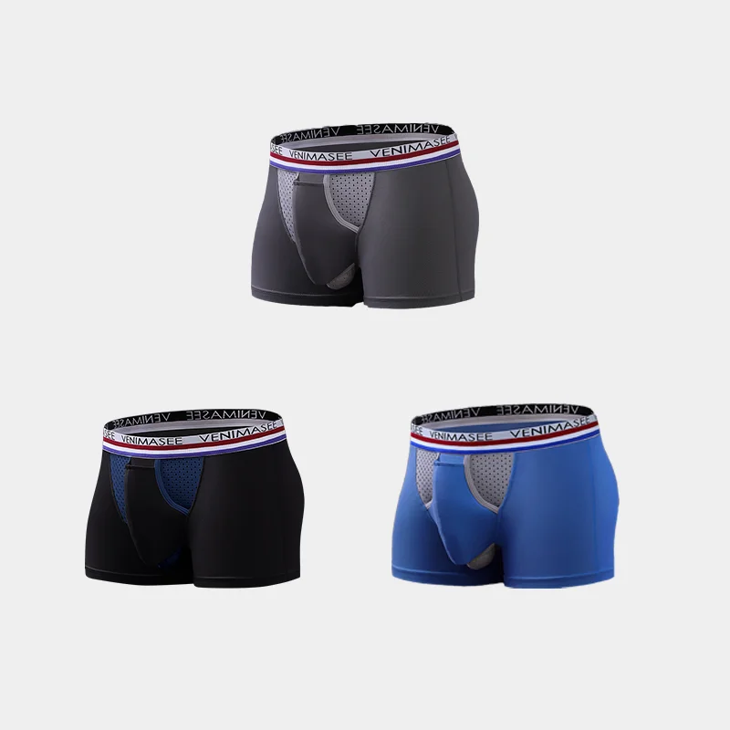 Men's 3 Pack Ball Dual Support Pouch Boxer Briefs