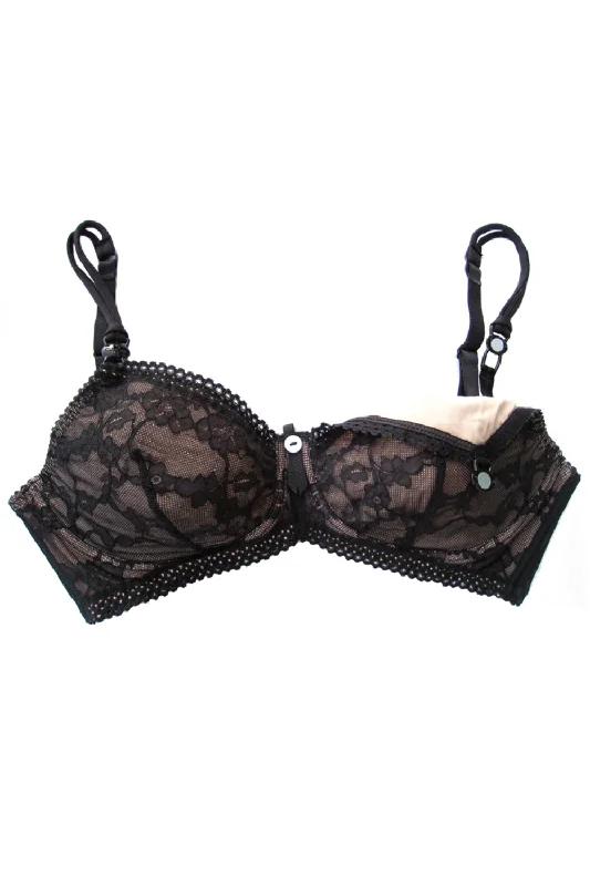 Black Lacy Nursing Bra