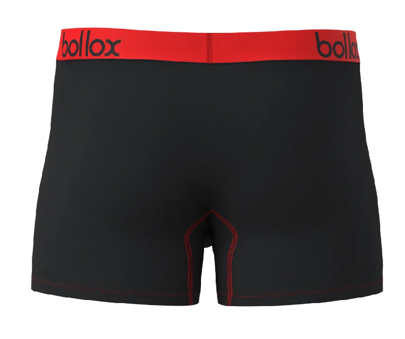 Black with Red - Men's H-Fly Trunk - Bamboo & Cotton Blend (1Pack)