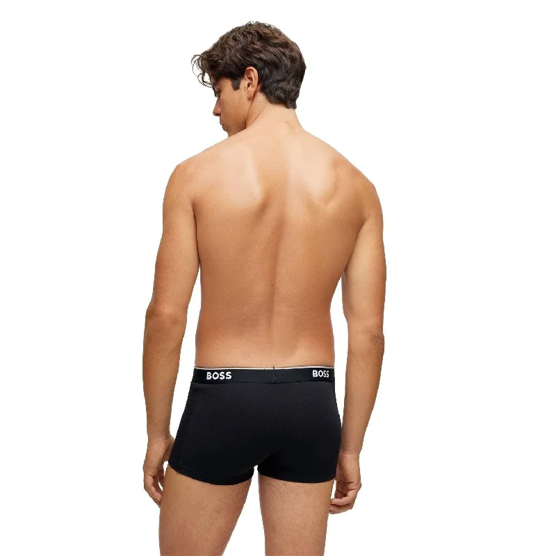 BOSS 3 Pack Power Cotton Stretch Trunks - Black